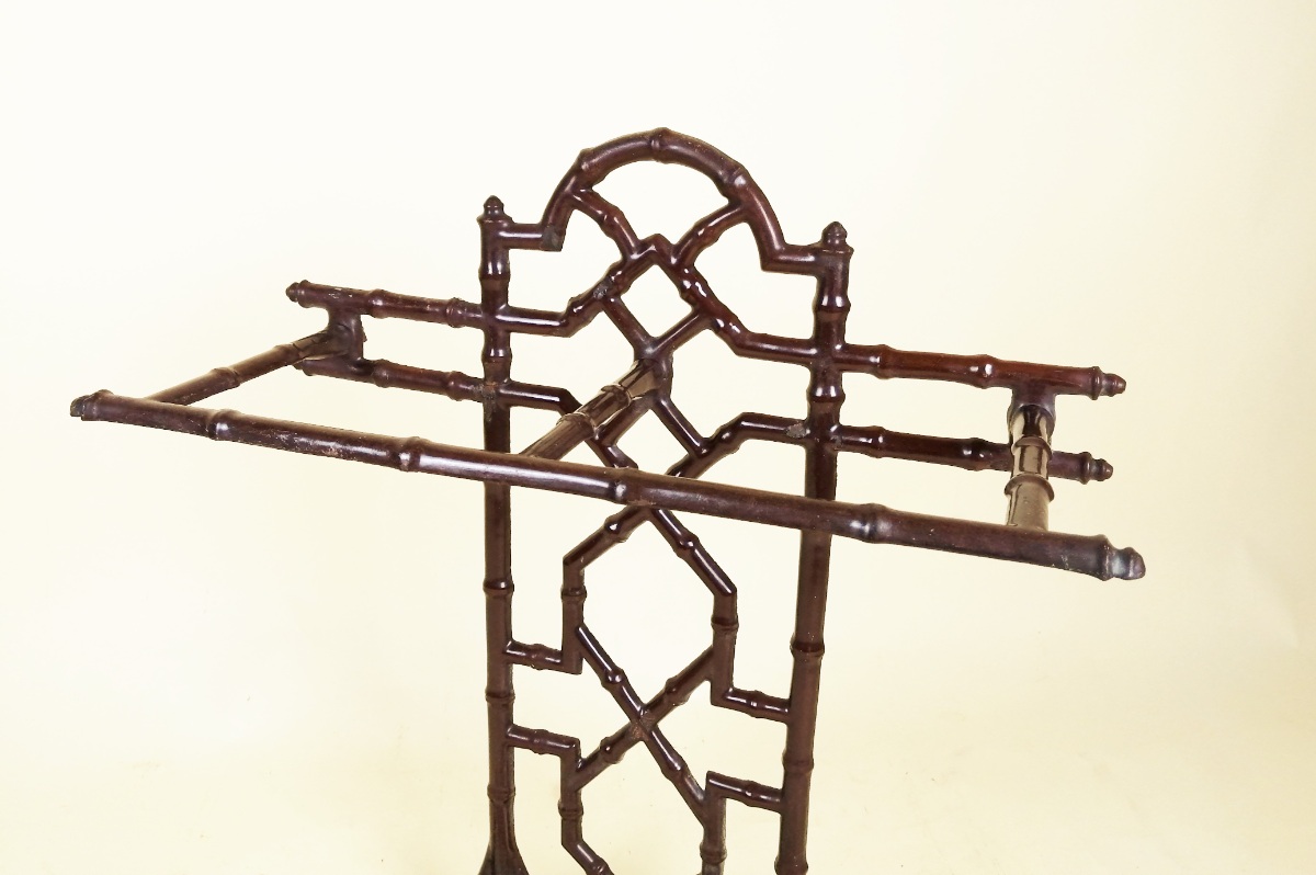 Victorian cast iron faux bamboo umbrella stand